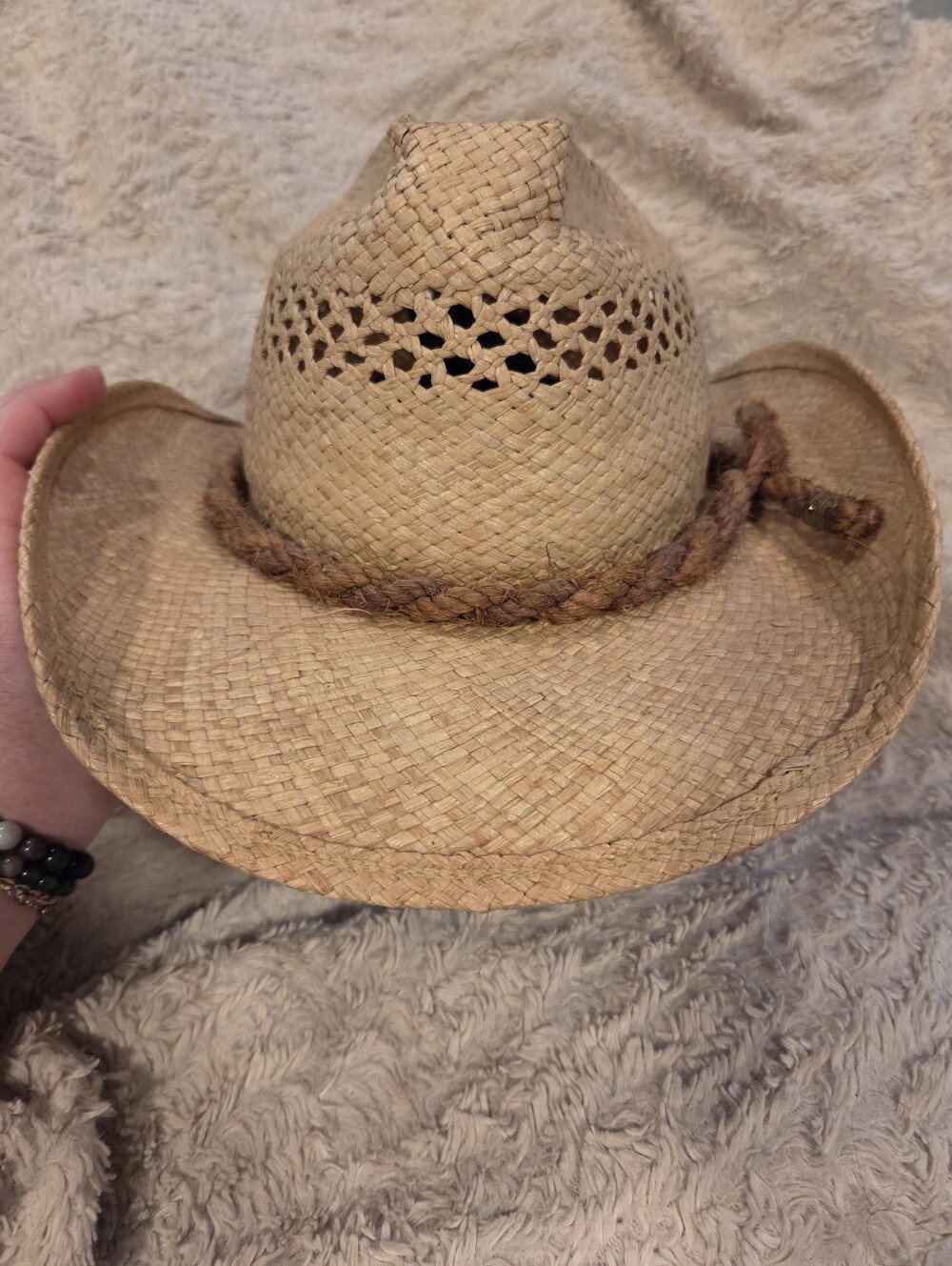 Vintage Shady Brady Straw Cowboy Hat Size Medium 🤠